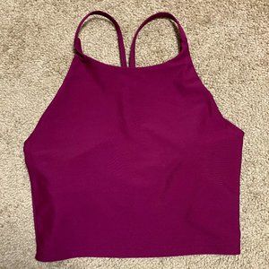 Old Navy ACTIVE Light Support PowerSoft Longline Sports Bra, MEDIUM, Plum color